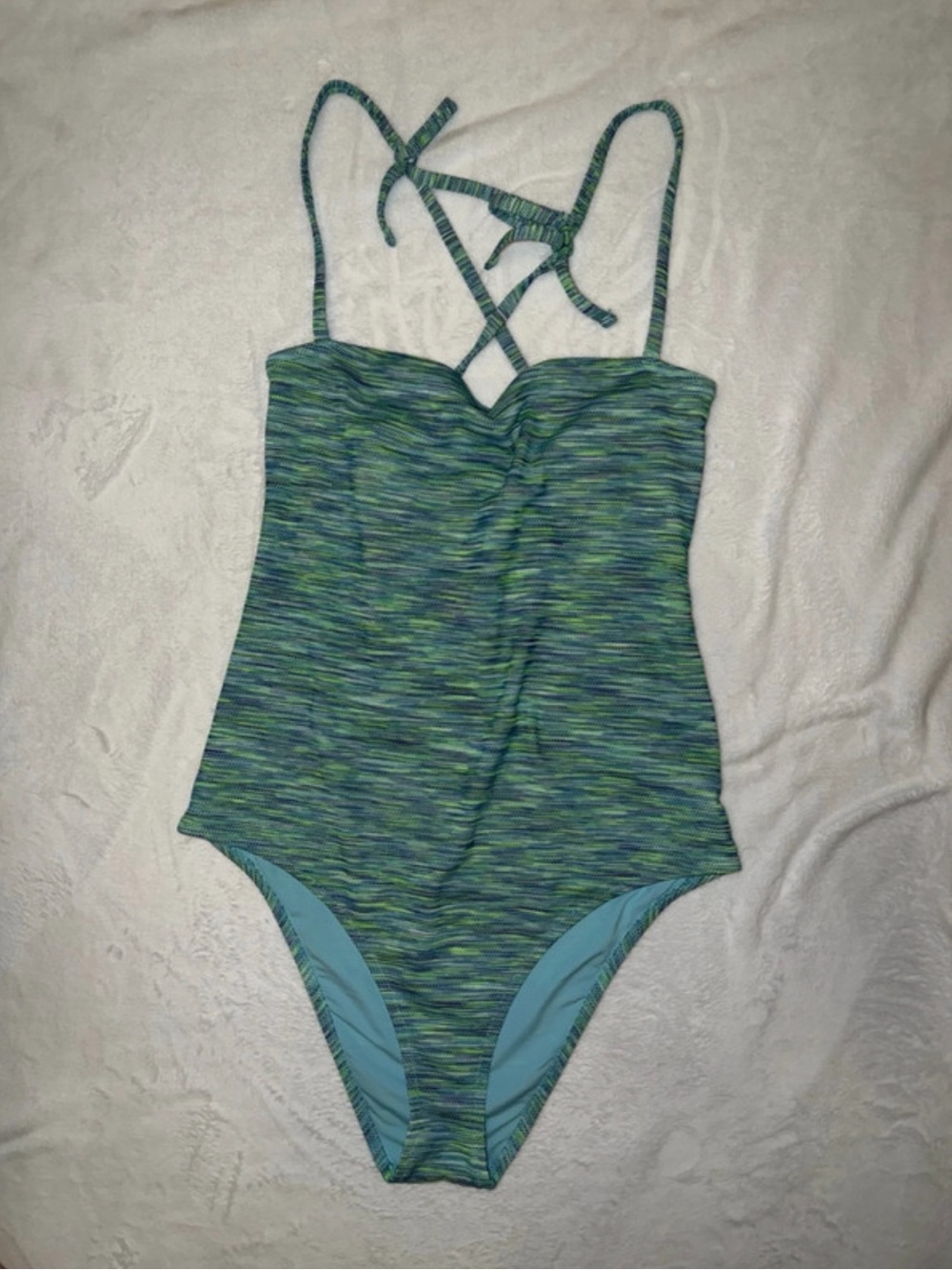 Aerie Green-Blue Space-Dye One Piece Swimsuit